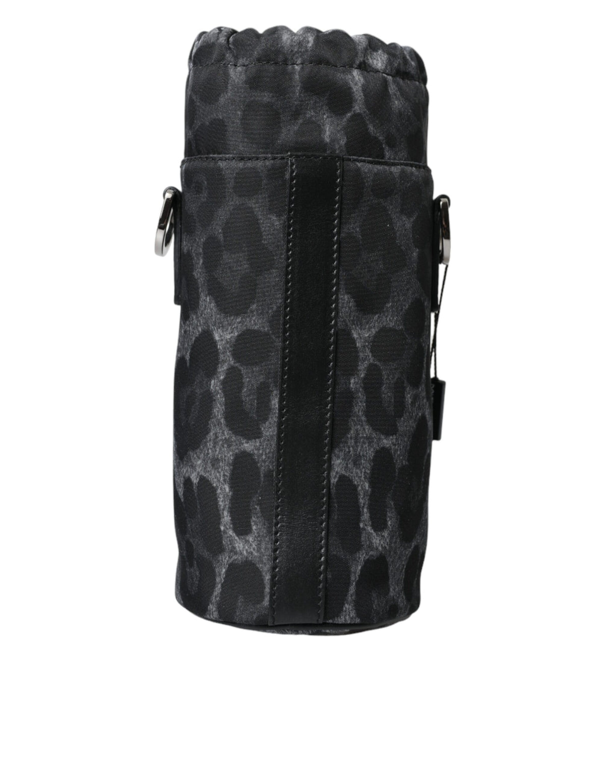 Sac fourre-tout rond et fin à motif léopard noir Dolce & Gabbana