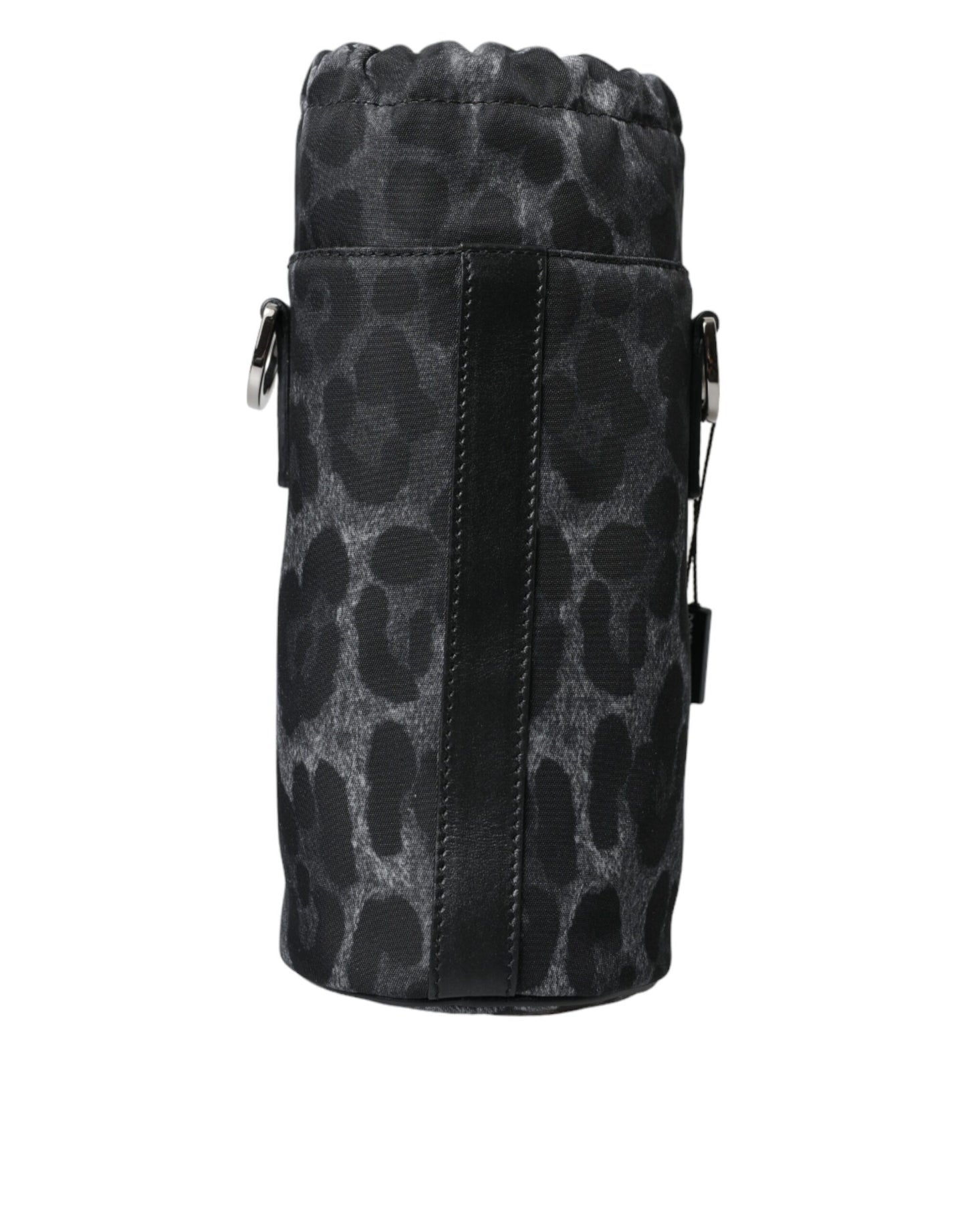 Dolce & Gabbana Zwarte Luipaard Ronde Slanke Tote Flessenhouder Tas