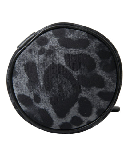 Dolce & Gabbana Zwarte Luipaard Ronde Slanke Tote Flessenhouder Tas