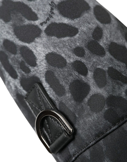 Dolce & Gabbana Zwarte Luipaard Ronde Slanke Tote Flessenhouder Tas