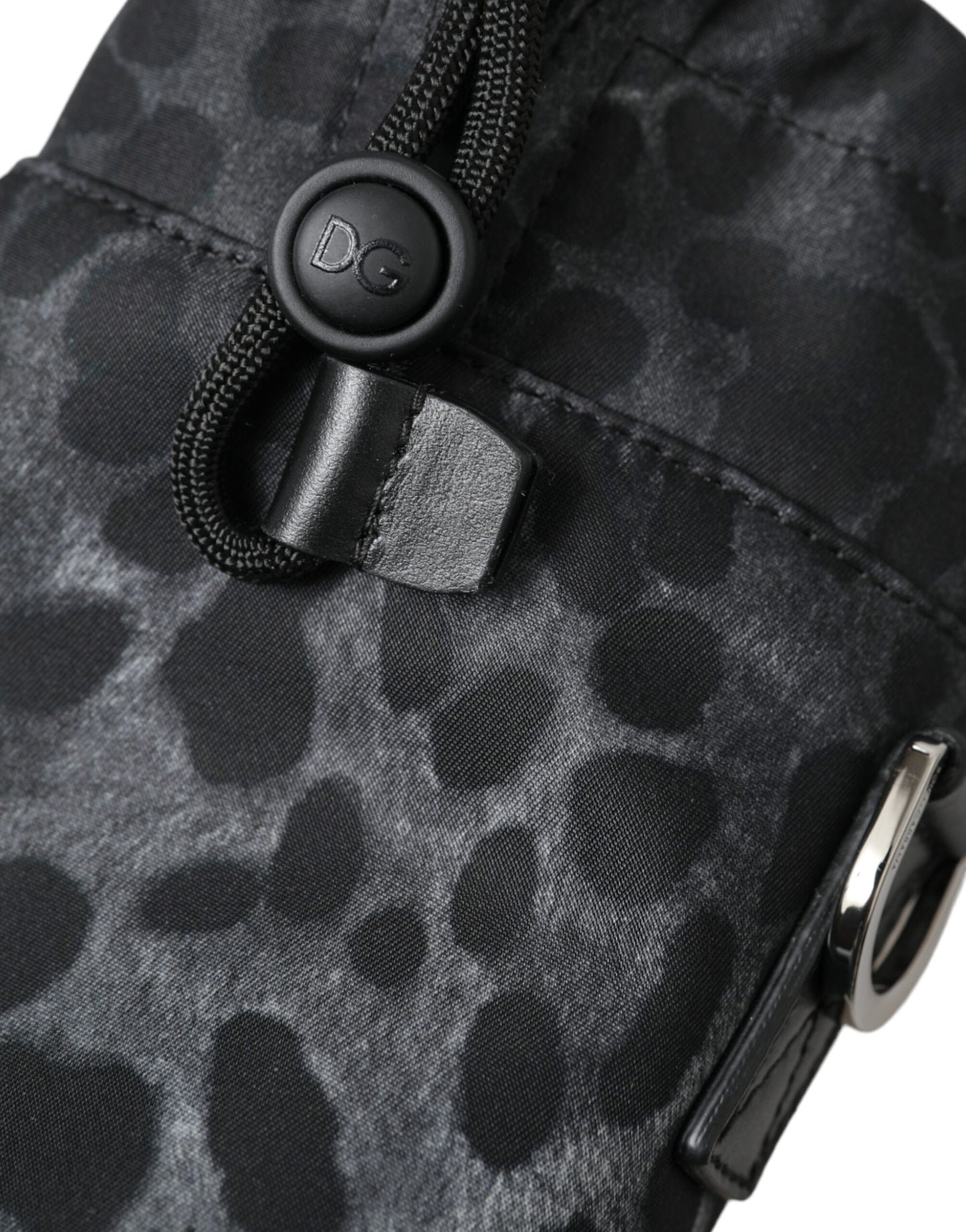 Dolce & Gabbana Zwarte Luipaard Ronde Slanke Tote Flessenhouder Tas