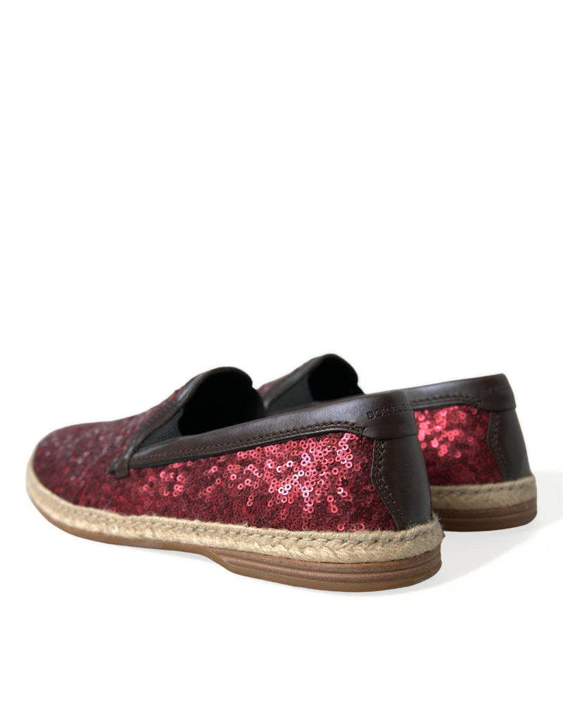 Dolce & Gabbana Red Sequined Loafers for Men