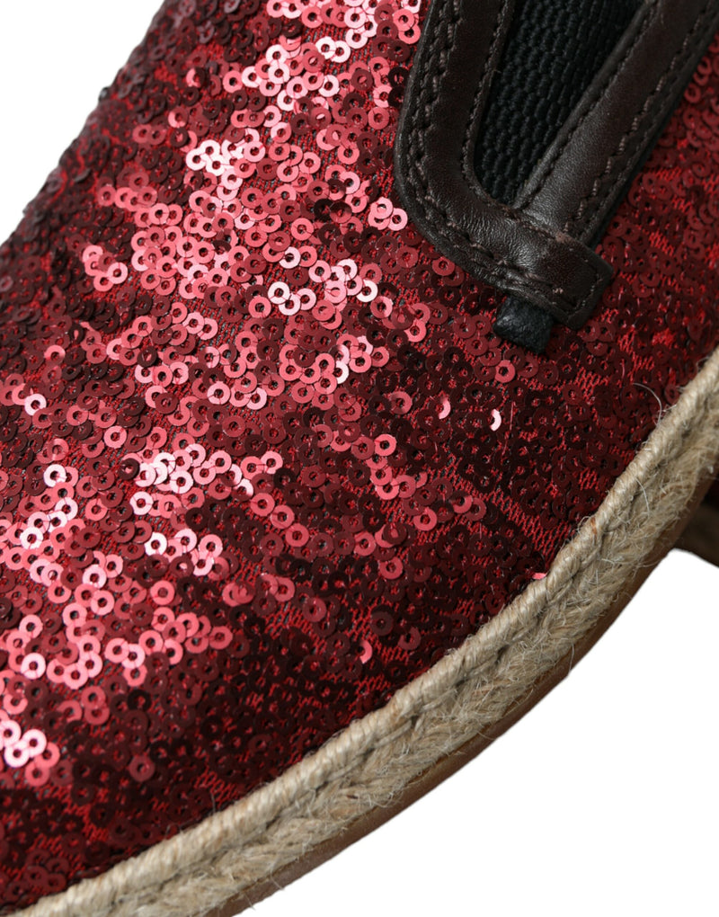 Dolce & Gabbana Red Sequined Loafers for Men