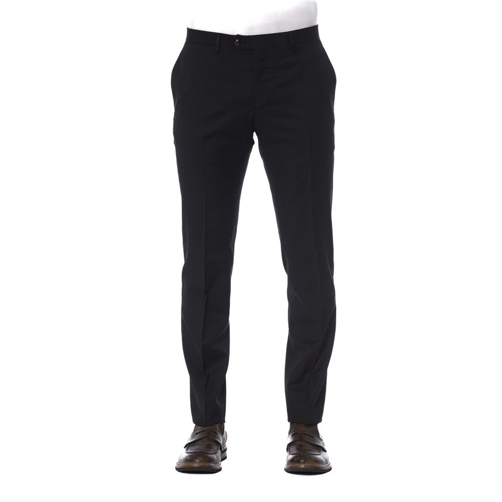 Pantalon homme en laine vierge noire de Trussardi