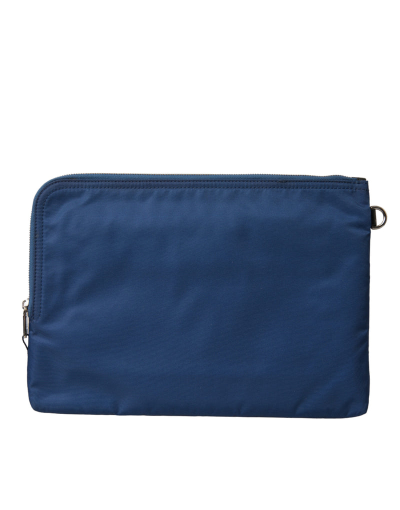 Pochette en nylon bleu imprimé DG Milano pour homme Dolce & Gabbana