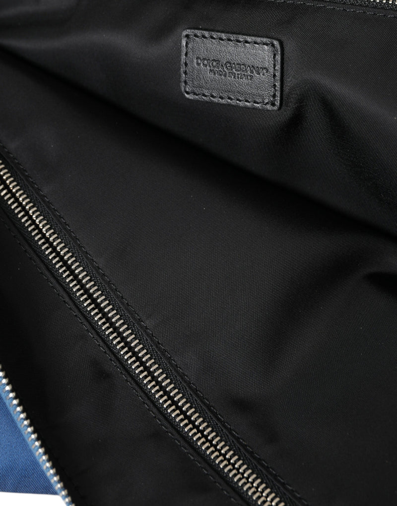 Pochette en nylon bleu imprimé DG Milano pour homme Dolce & Gabbana