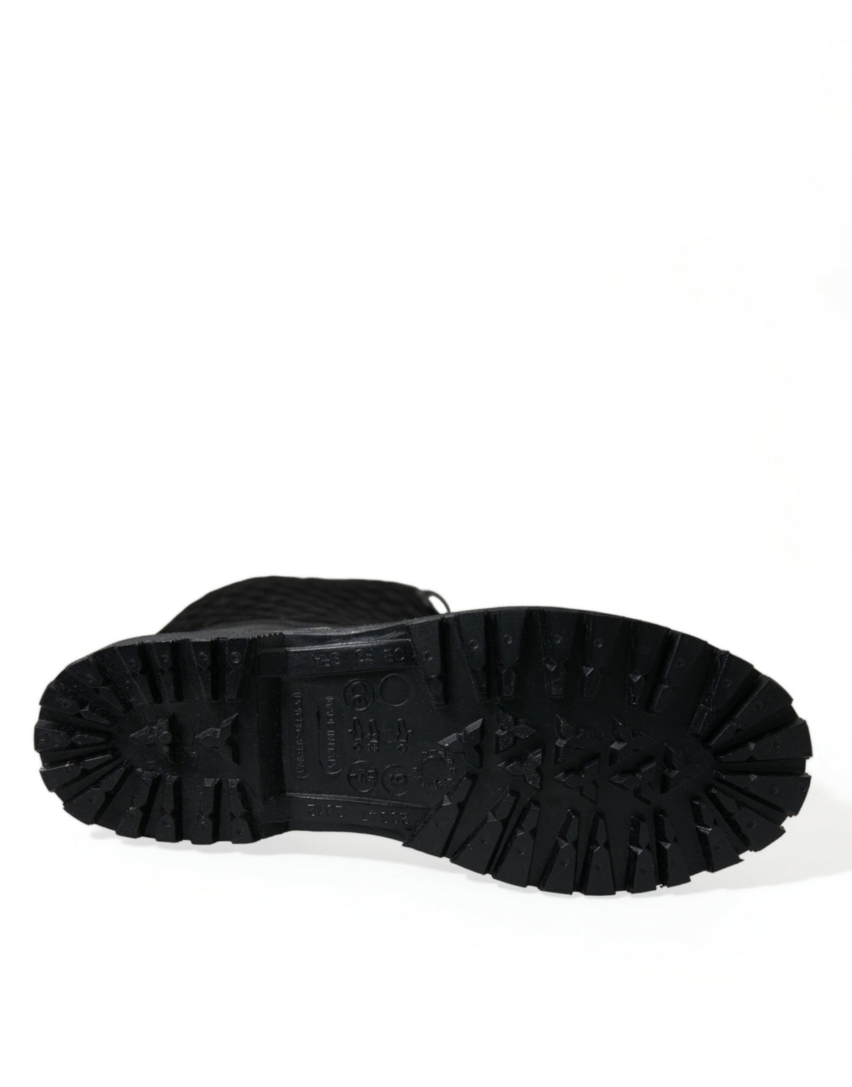 Dolce & Gabbana Black Chioggia Rubber Suede Rain Boots