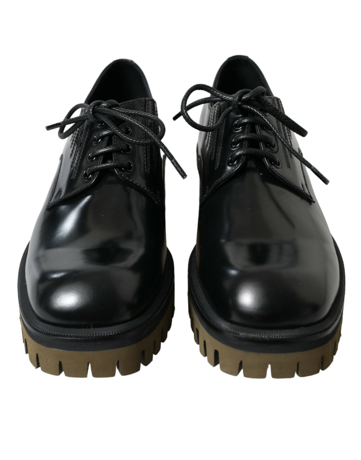 Dolce & Gabbana Black Leather Lace Up Derby Dress Shoes