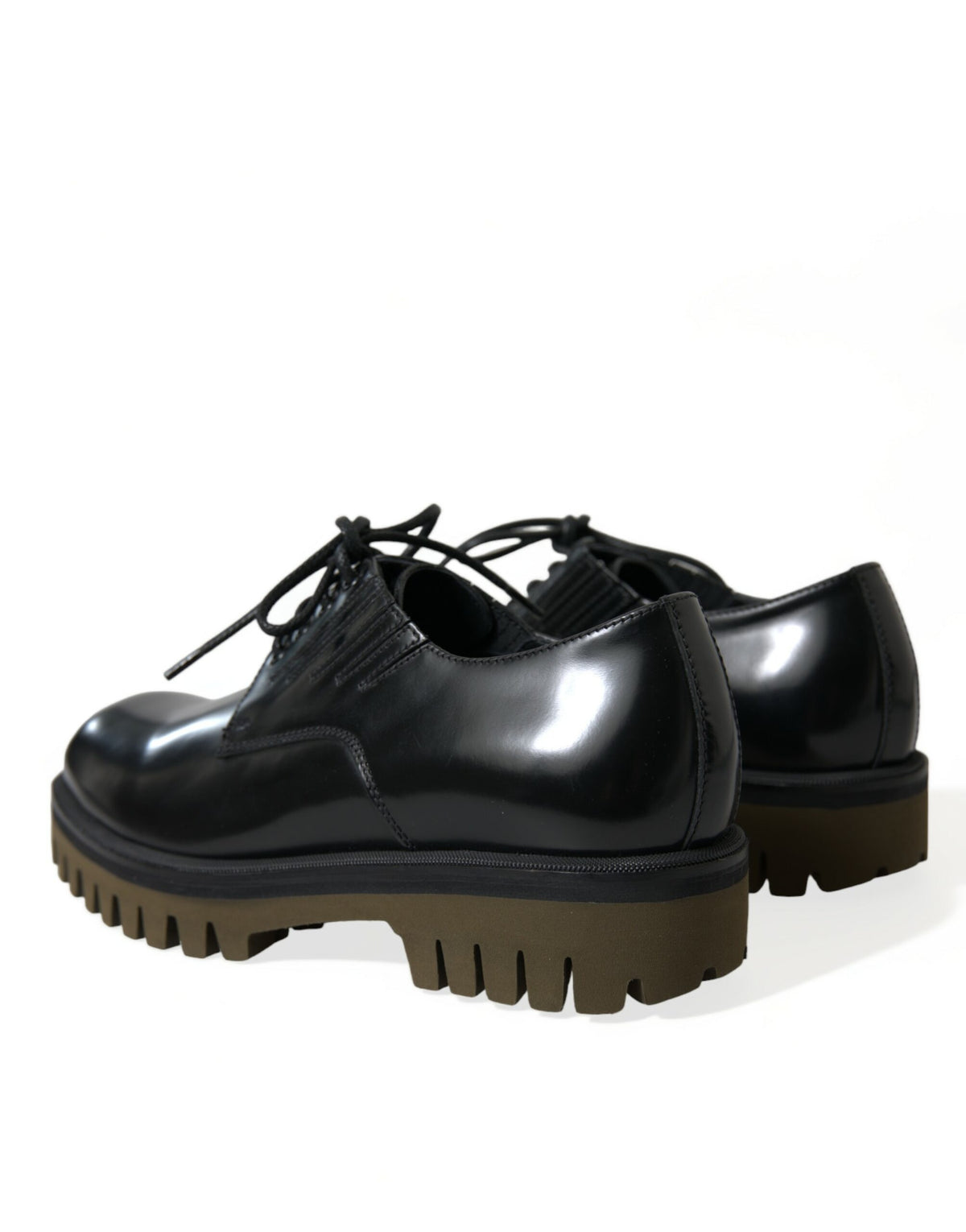 Dolce & Gabbana Black Leather Lace Up Derby Dress Shoes