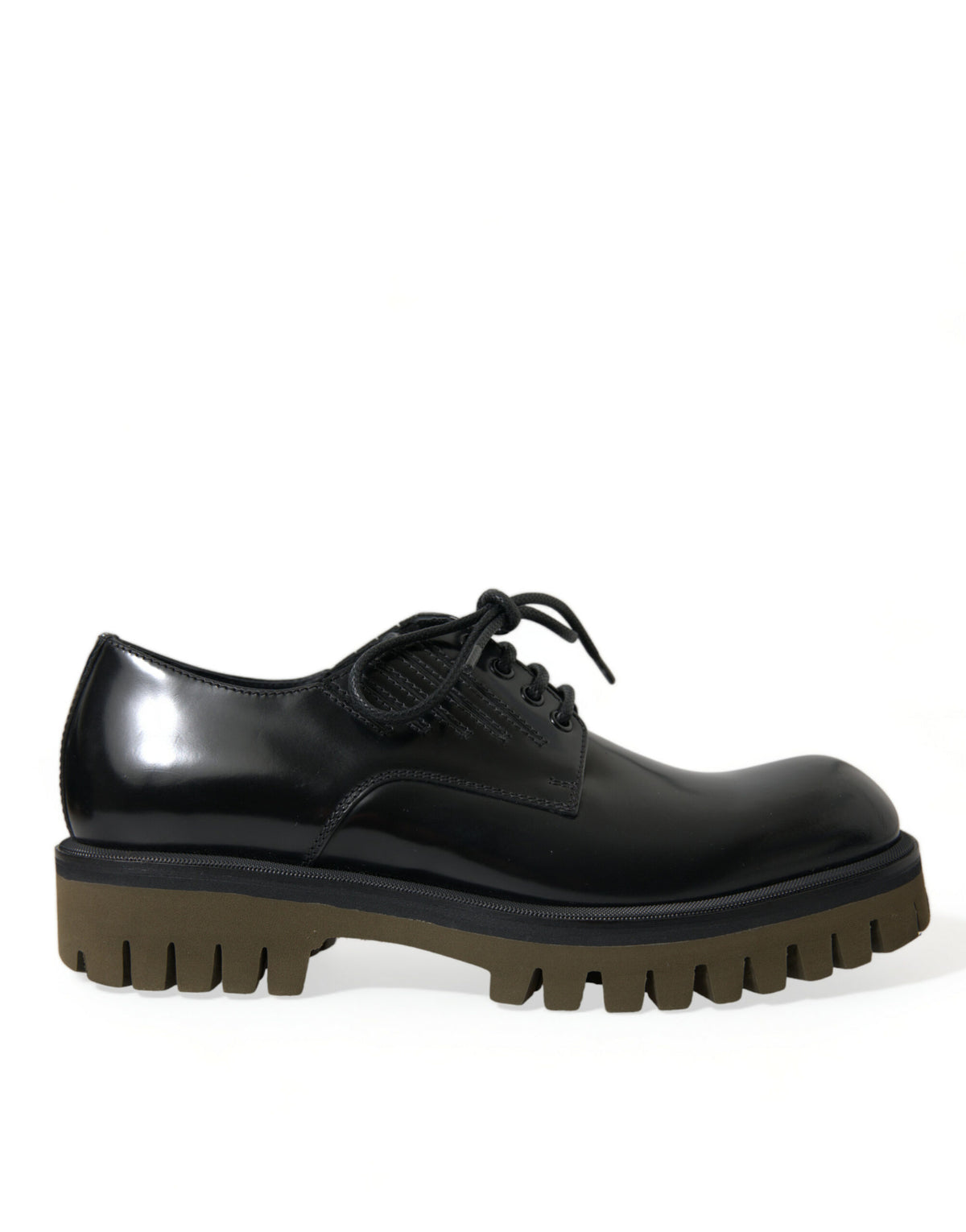 Dolce & Gabbana Black Leather Lace Up Derby Dress Shoes
