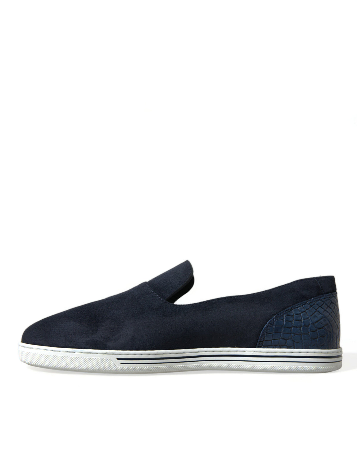 Dolce & Gabbana Blue Suede Caiman Loafers - Saint Tropez Shoes