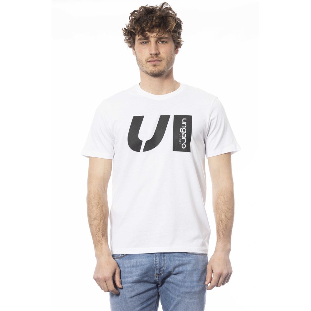 T-shirt homme en coton blanc Ungaro Sport