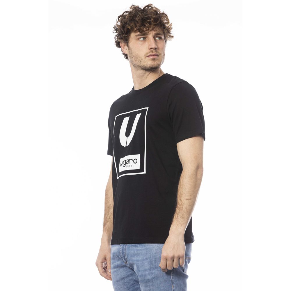 T-shirt homme en coton noir Ungaro Sport