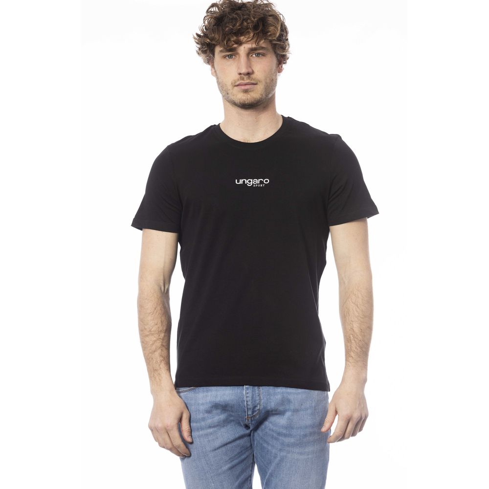 T-shirt homme en coton noir Ungaro Sport