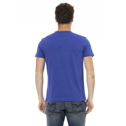 T-shirt homme en coton bleu Trussardi Action
