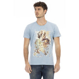 T-shirt homme en coton bleu clair Trussardi Action