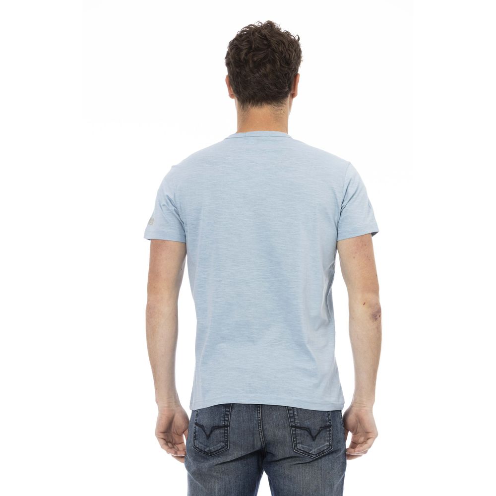 T-shirt homme en coton bleu clair Trussardi Action
