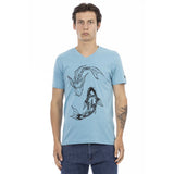T-shirt homme en coton bleu clair Trussardi Action