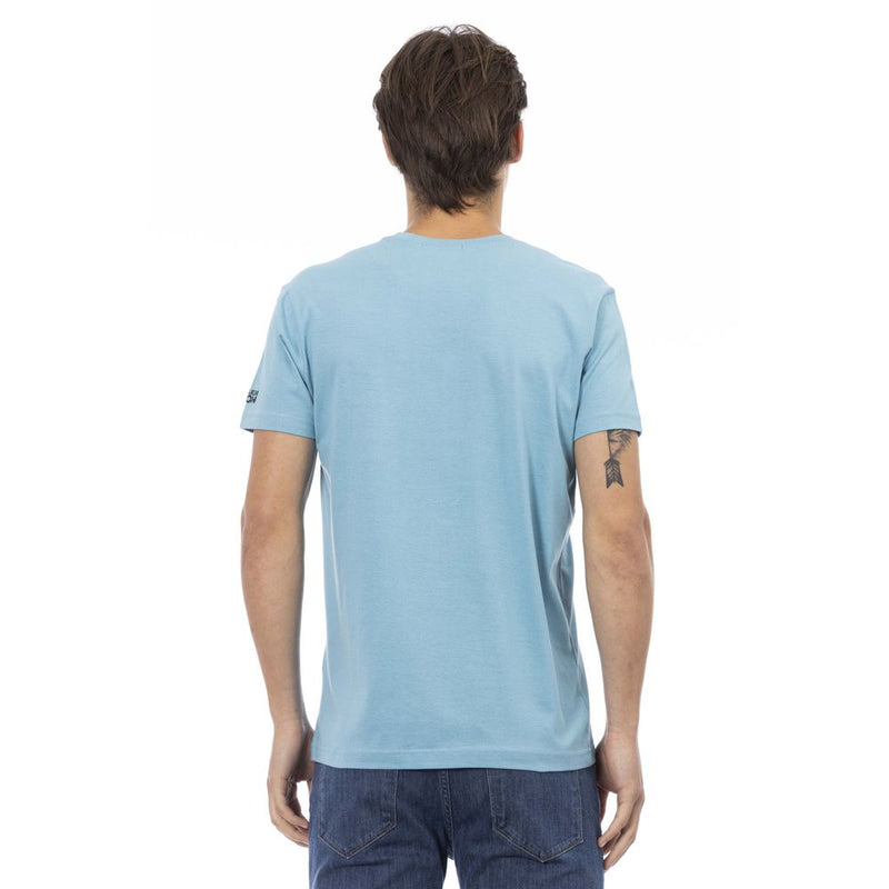 T-shirt homme en coton bleu clair Trussardi Action