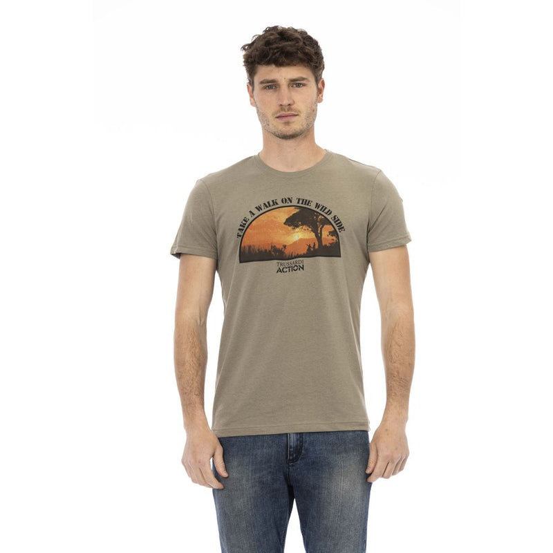 T-shirt homme en coton vert Trussardi Action