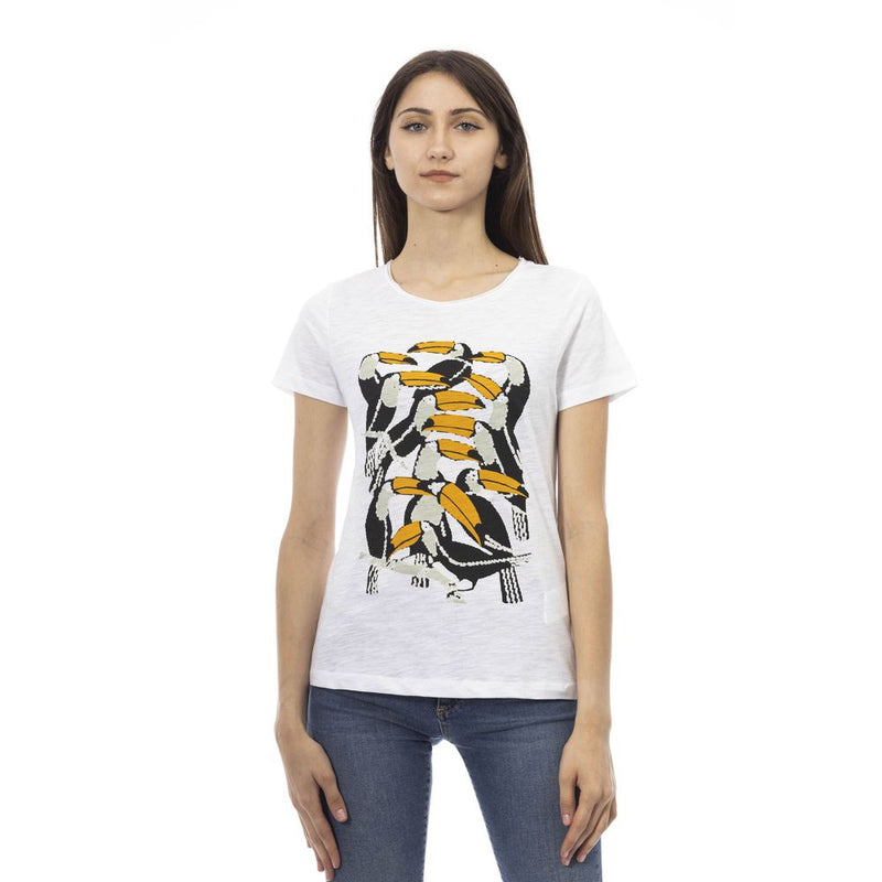 Trussardi Action T-Shirt Femme Blanc en Coton - Élégant & Confortable