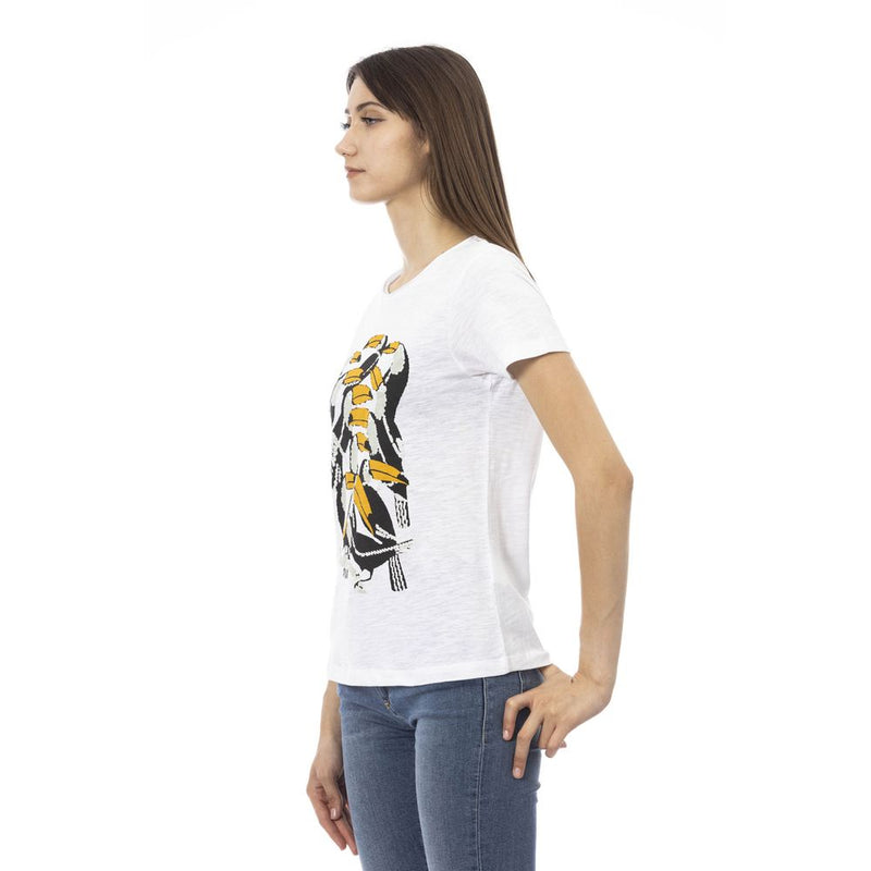Trussardi Action T-Shirt Femme Blanc en Coton - Élégant & Confortable