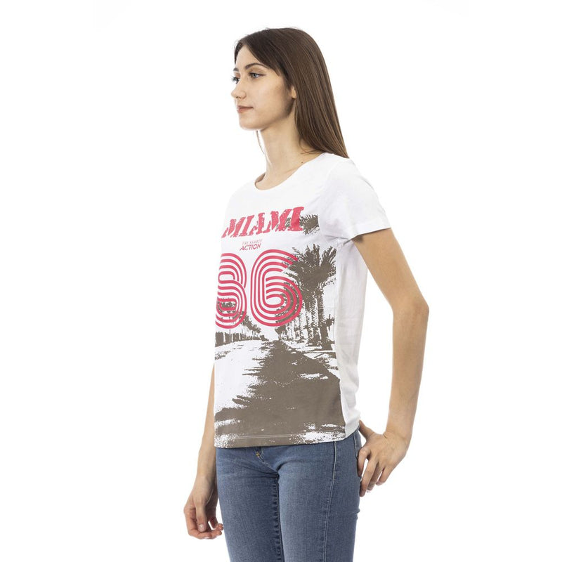 Trussardi Action T-Shirt Femme en Coton Blanc - Chic et Confortable