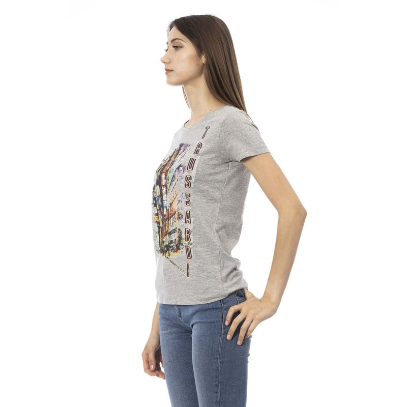 Trussardi Action T-shirt Femme en Coton Gris - Élégance et Confort