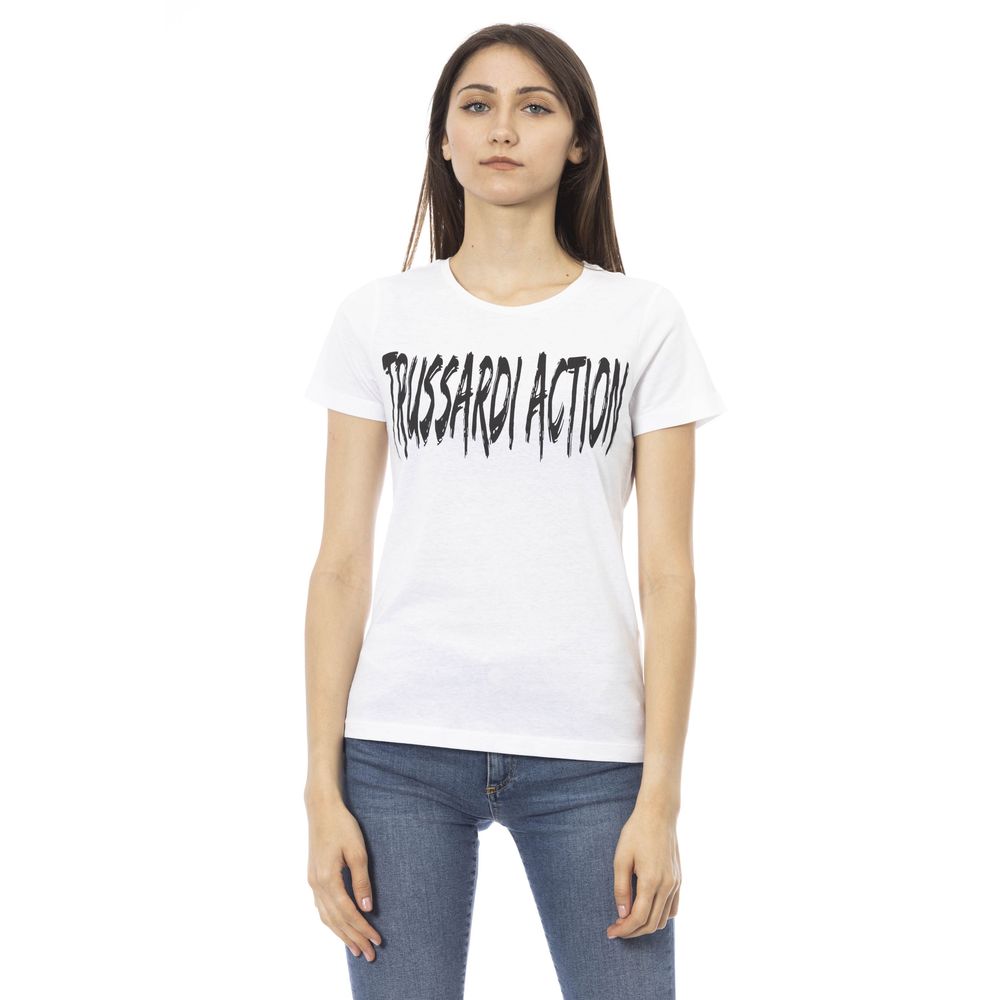 Trussardi Action T-shirt Femme Blanc en Coton - Élégant et Polyvalent