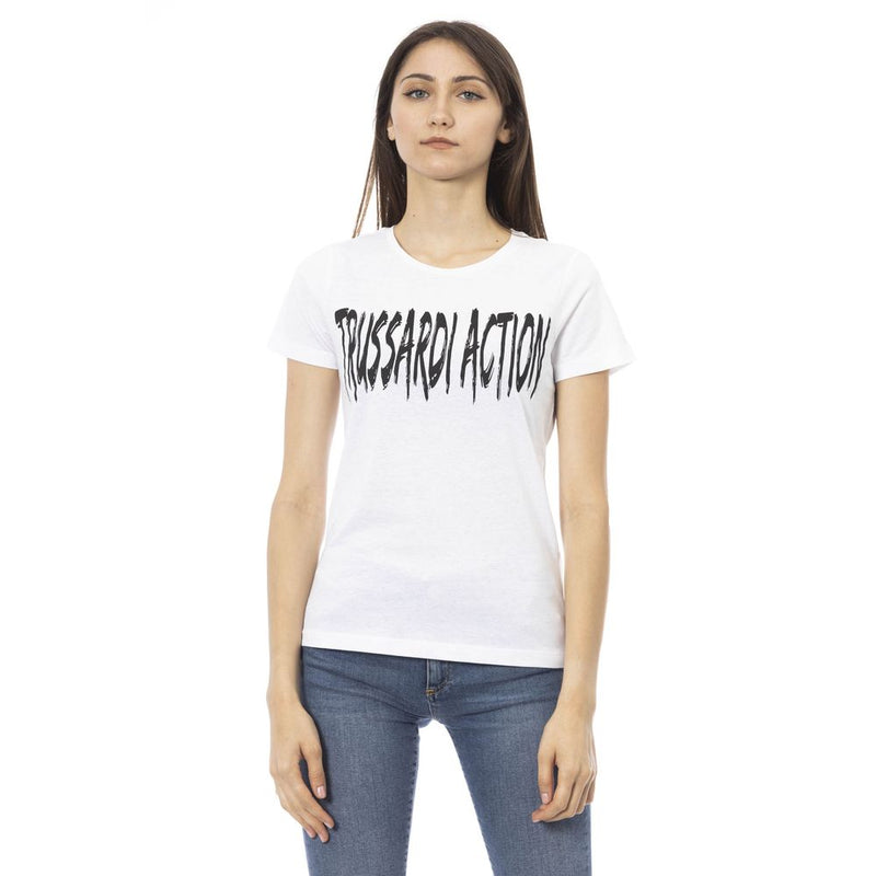 Trussardi Action T-shirt Femme Blanc en Coton - Élégant et Polyvalent