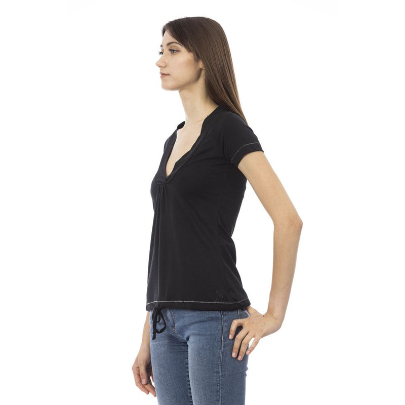 Trussardi Action T-Shirt Femme Noir en Coton - Élégance et Confort
