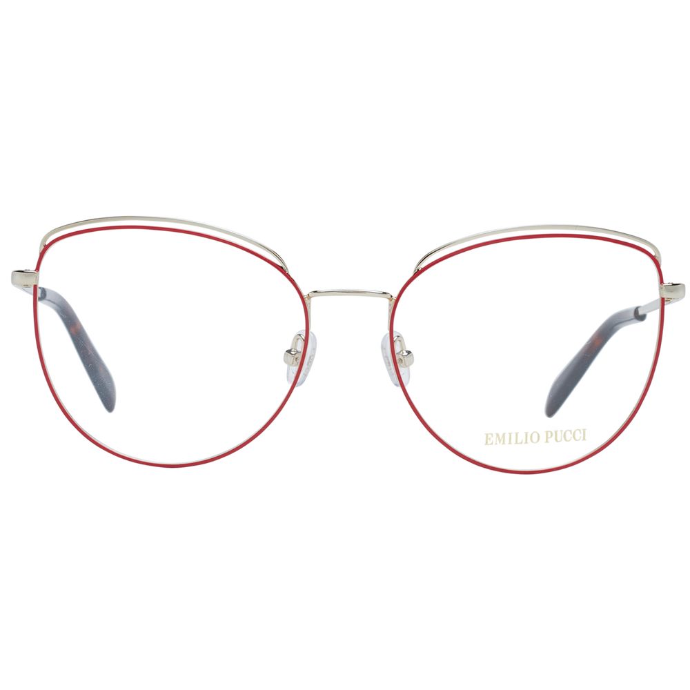 Emilio Pucci Red Women Glasses Frame - Elegant Butterfly Design