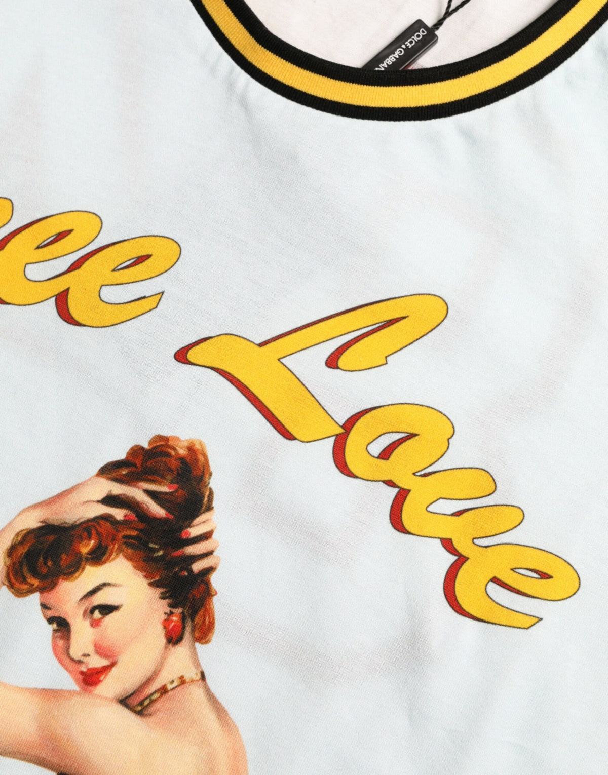 T-shirt Dolce & Gabbana Light Blue en Coton Free Love