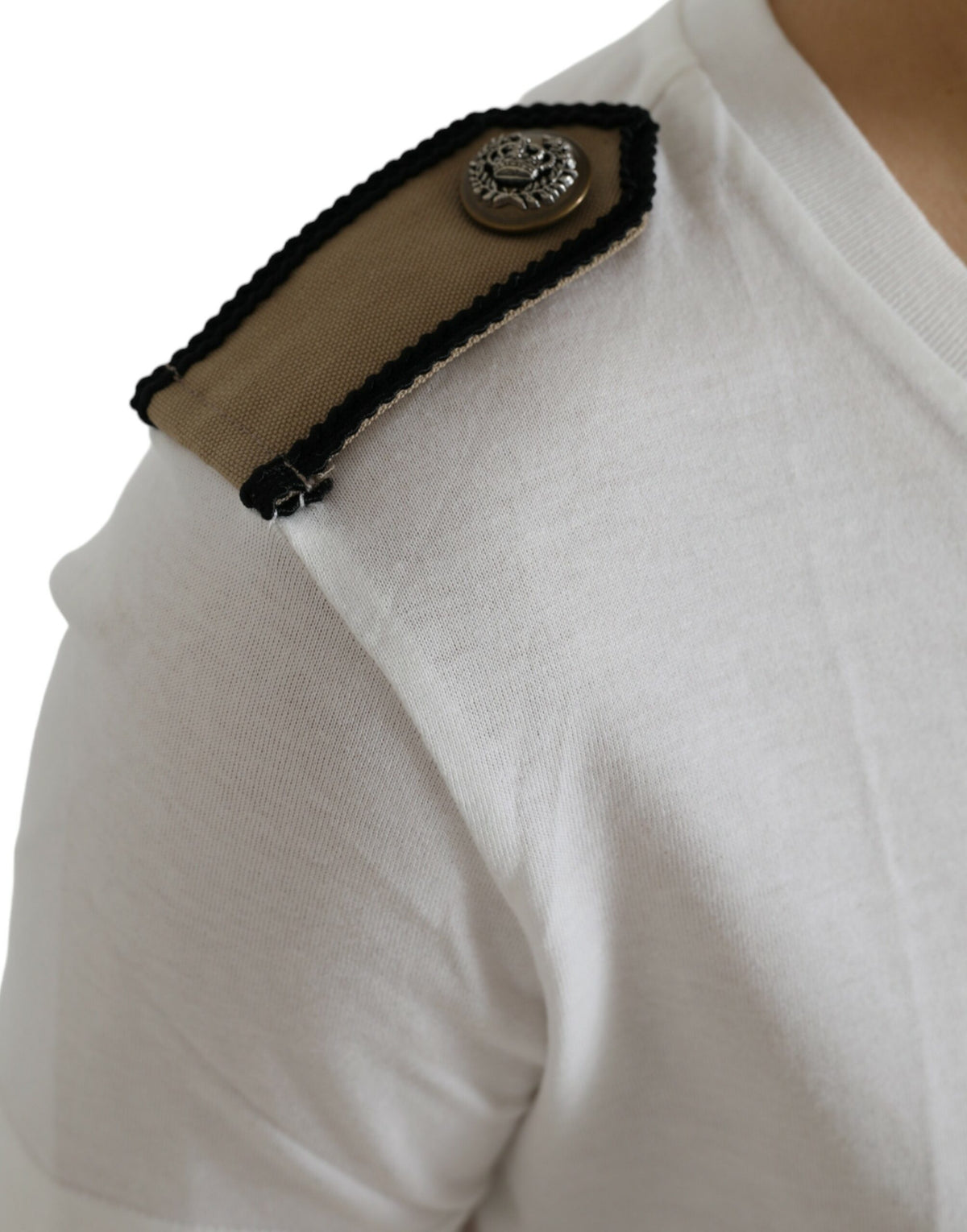 Dolce & Gabbana T-shirt en coton blanc avec imprimé roses noires