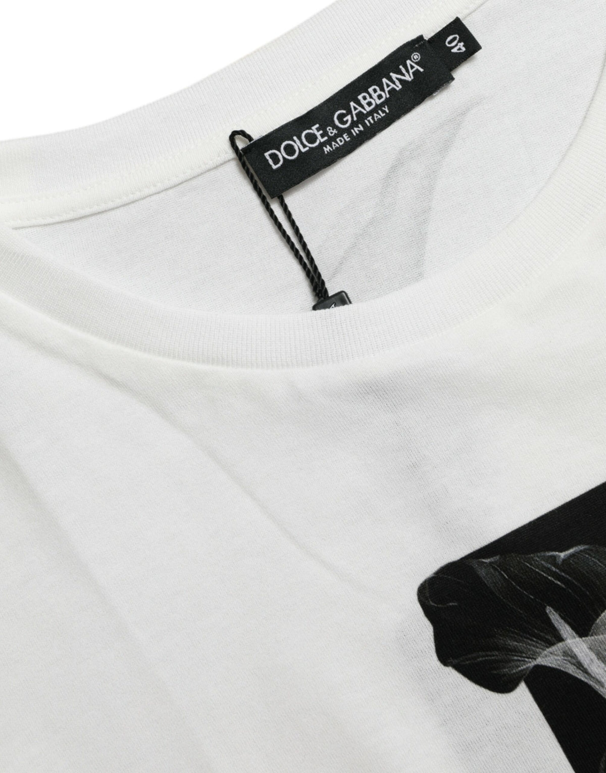 Dolce & Gabbana T-shirt en coton blanc avec imprimé roses noires
