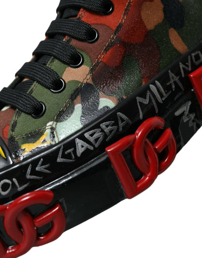 Sneakers montantes à camouflage multicolore Dolce & Gabbana