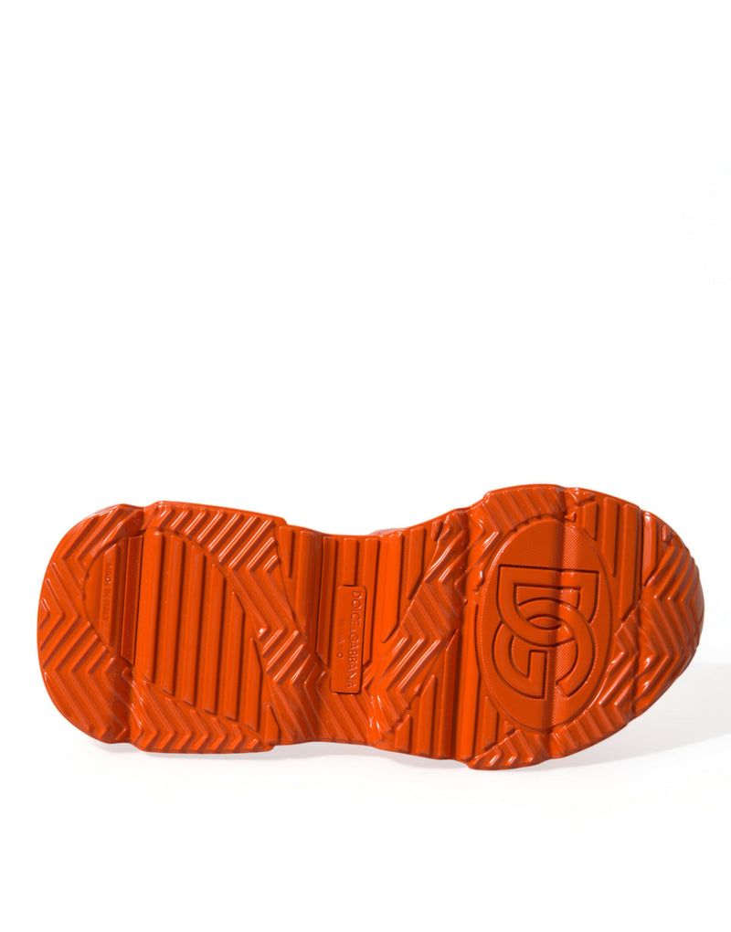 Dolce & Gabbana Orange Multi Panel Chunky High Top Sneakers