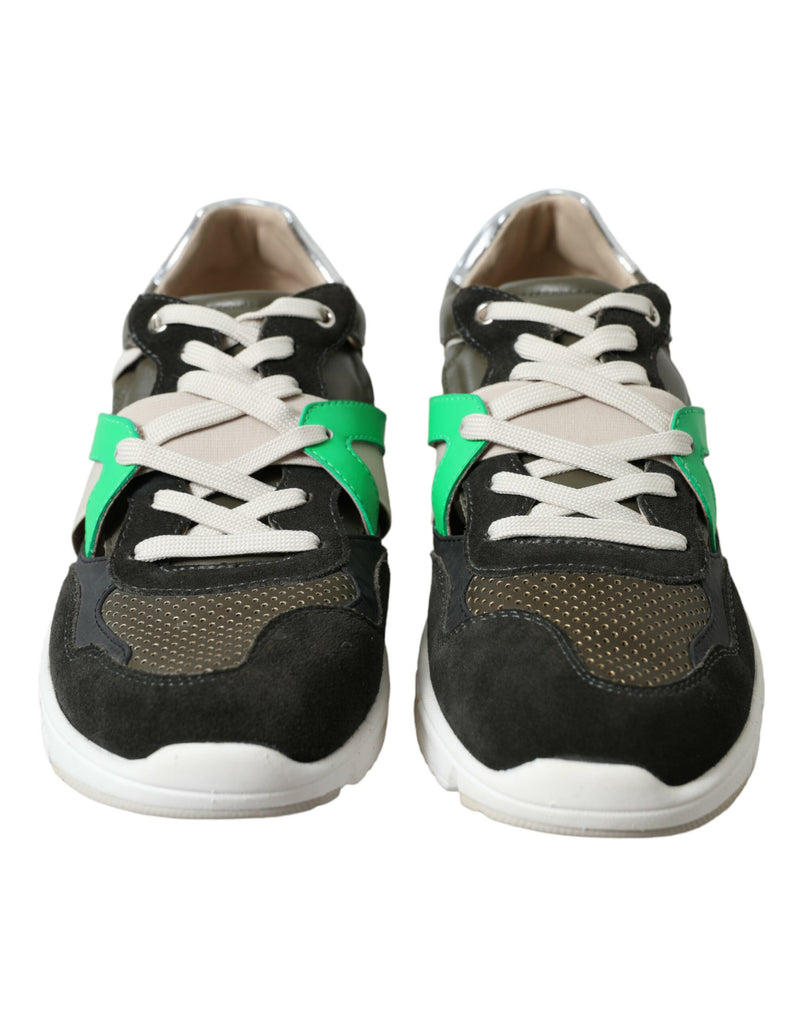 Dolce & Gabbana Multicolor Leather Suede Low Top Sneakers