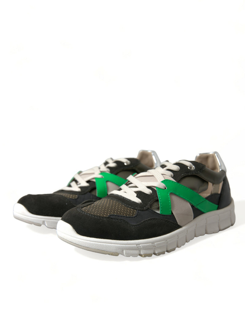 Dolce & Gabbana Multicolor Leather Suede Low Top Sneakers