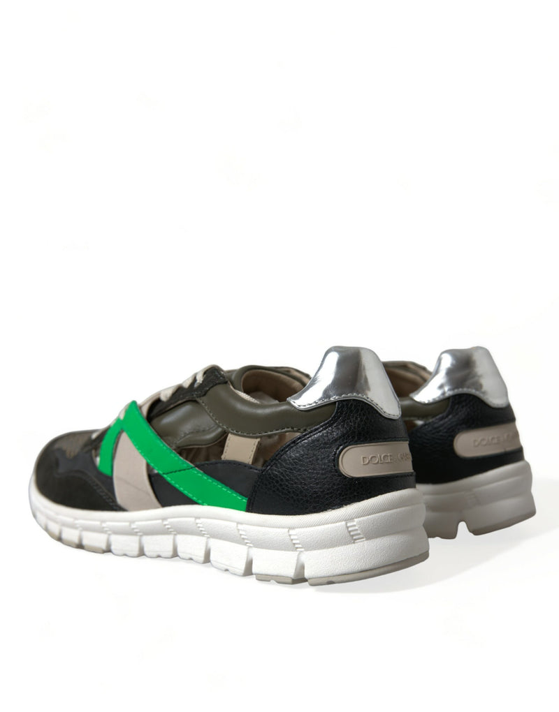 Dolce & Gabbana Multicolor Leather Suede Low Top Sneakers