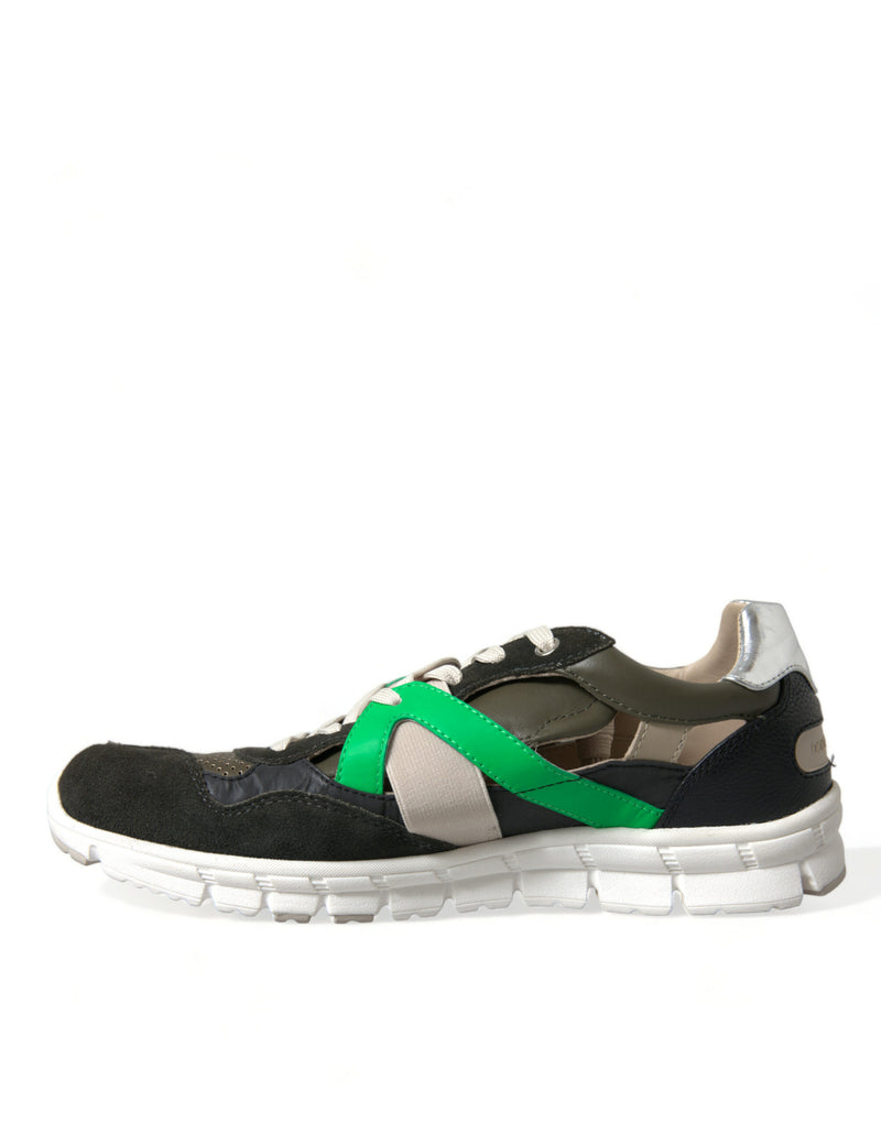 Dolce & Gabbana Multicolor Leather Suede Low Top Sneakers