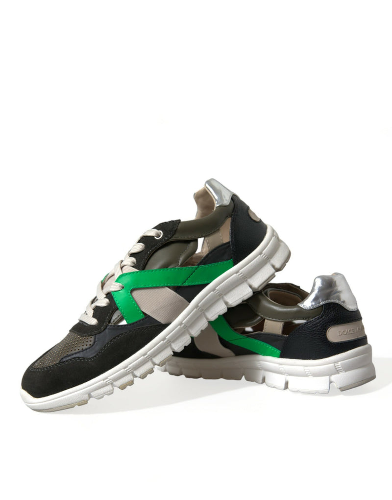Dolce & Gabbana Multicolor Leather Suede Low Top Sneakers