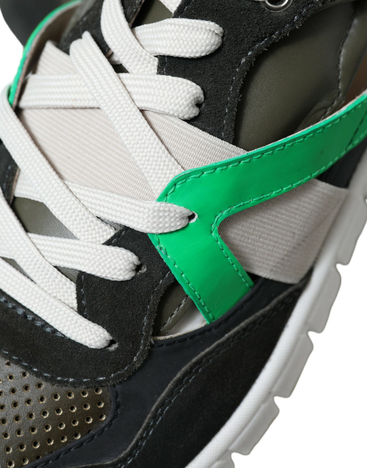 Dolce & Gabbana Multicolor Leather Suede Low Top Sneakers