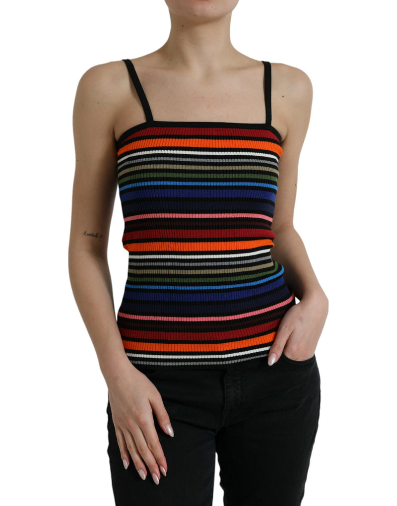 Dolce & Gabbana Multicolor Striped Spaghetti Strap Tank Top