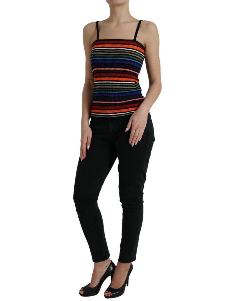 Dolce & Gabbana Multicolor Striped Spaghetti Strap Tank Top