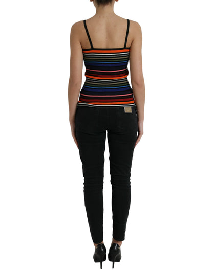 Dolce & Gabbana Multicolor Stripes Spaghetti Strap Tank Top
