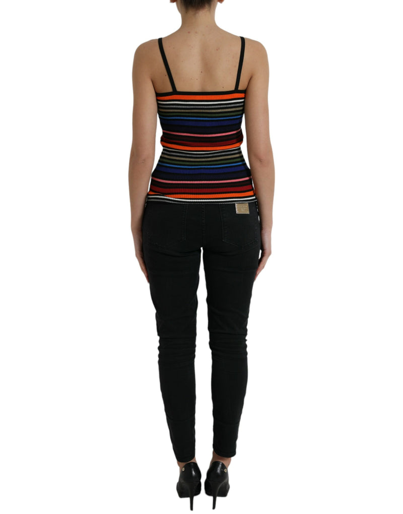 Dolce & Gabbana Multicolor Striped Spaghetti Strap Tank Top