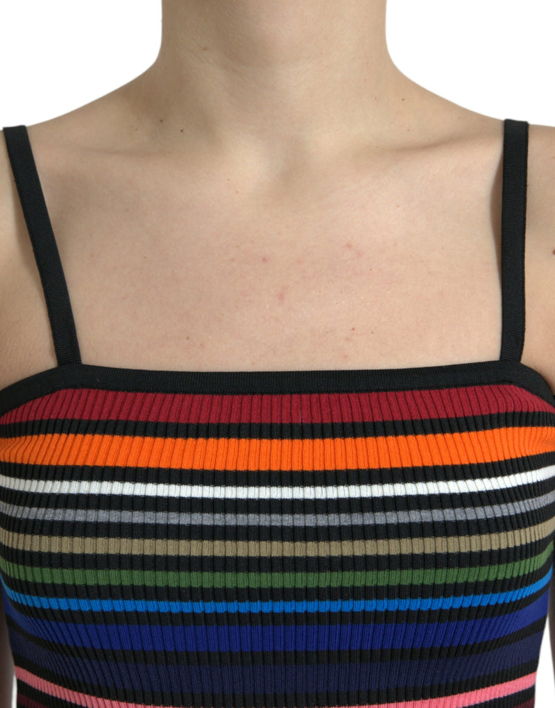 Dolce & Gabbana Multicolor Striped Spaghetti Strap Tank Top