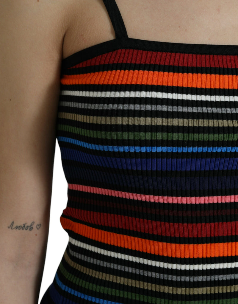 Dolce & Gabbana Multicolor Striped Spaghetti Strap Tank Top
