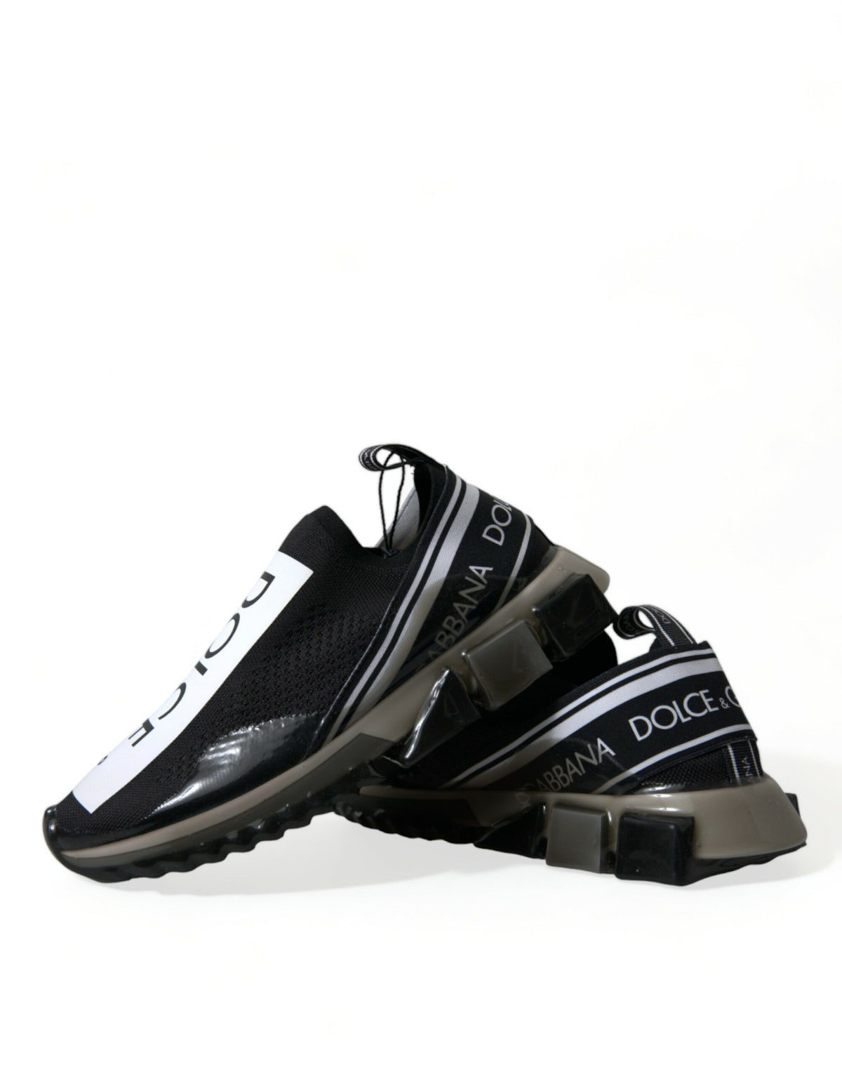 Dolce & Gabbana Sorrento Black and White Slip-On Sneakers